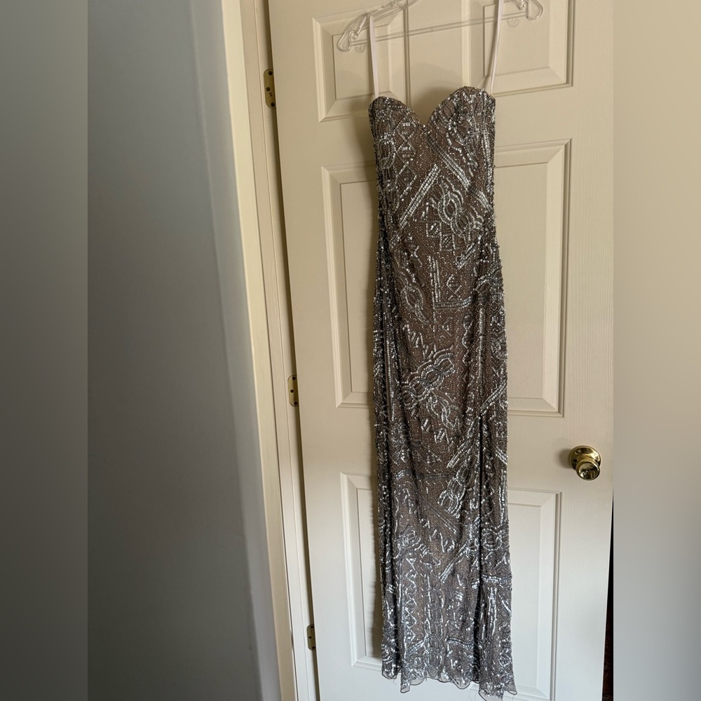 Sequin Strapless Prom Dress